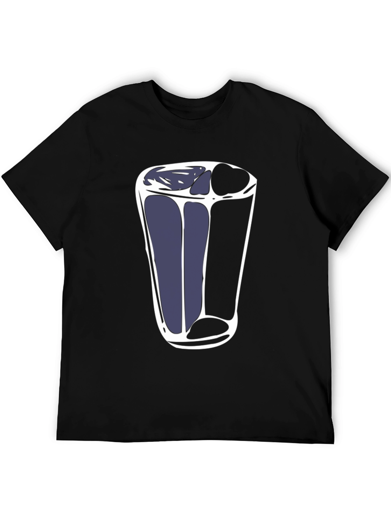 Black T-Shirt with Abstract Glass Print