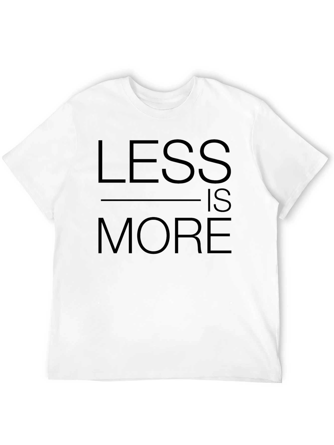 Minimalist Less is More Black T-Shirt