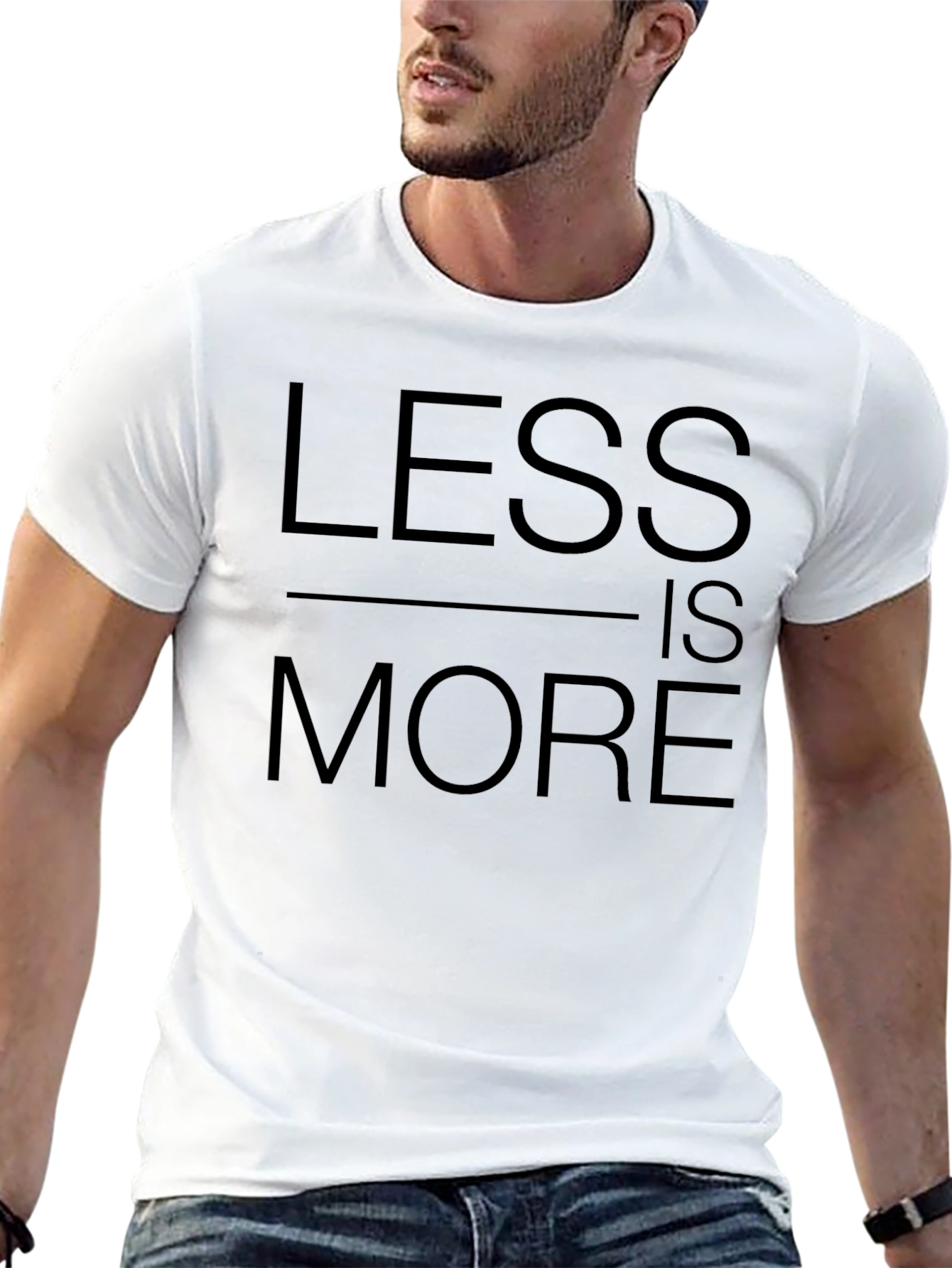 Minimalist Less is More Black T-Shirt