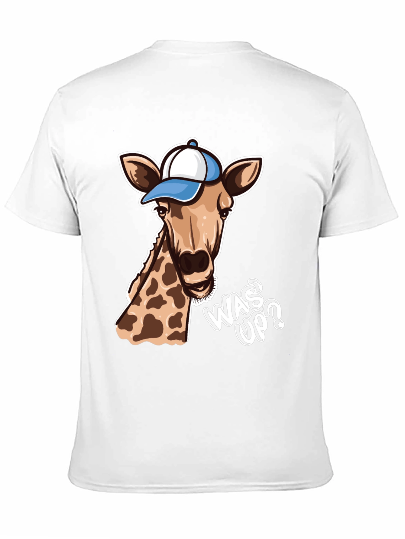 Cool Giraffe T-Shirt: Was Up? Black Tee