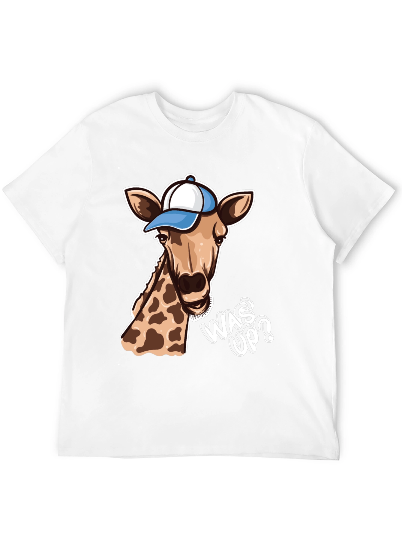 Cool Giraffe T-Shirt: Was Up? Black Tee