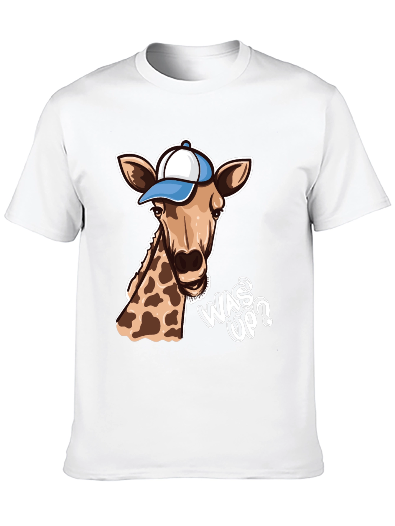 Cool Giraffe T-Shirt: Was Up? Black Tee