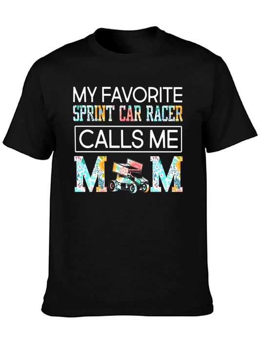 Sprint Car Racer Mom T-Shirt - Floral Design