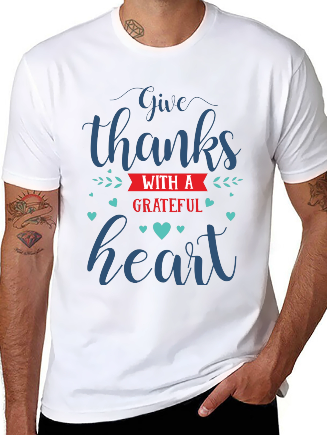 Give Thanks Grateful Heart Graphic T-Shirt