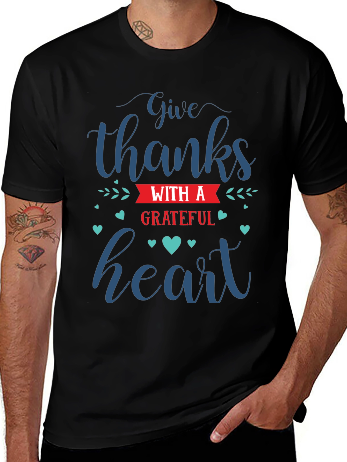 Give Thanks Grateful Heart Graphic T-Shirt