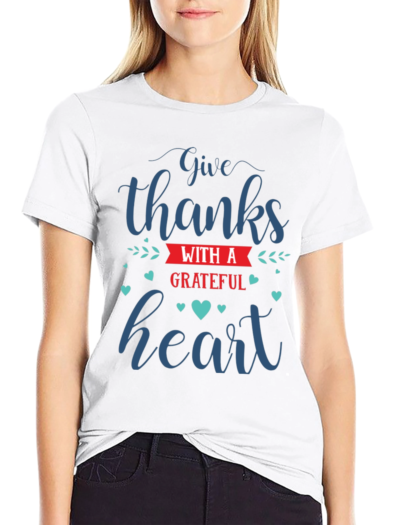Give Thanks Grateful Heart Graphic T-Shirt