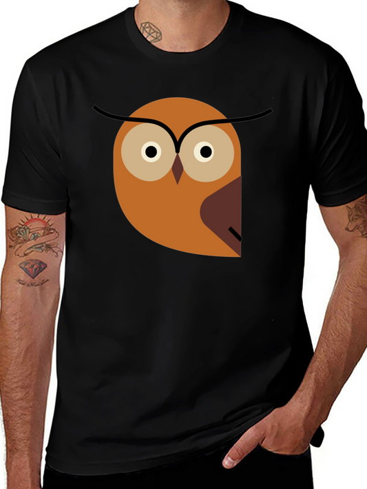Owl Graphic Print Black T-Shirt