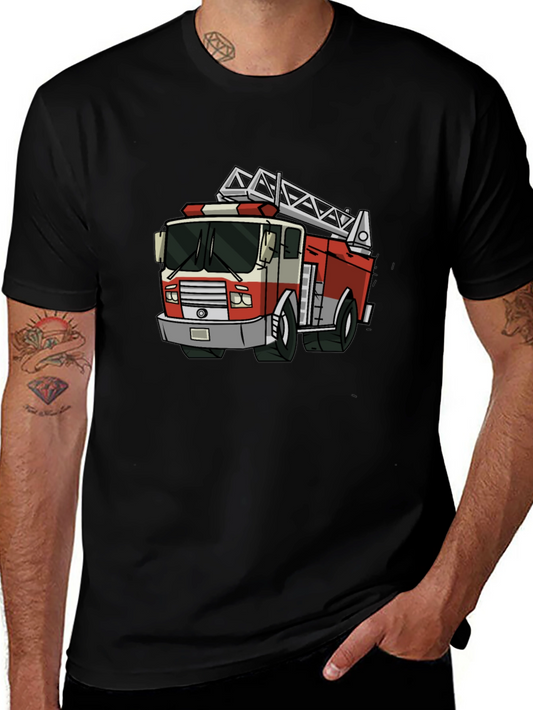 Fire Truck Graphic Tee - Cool Cartoon Design