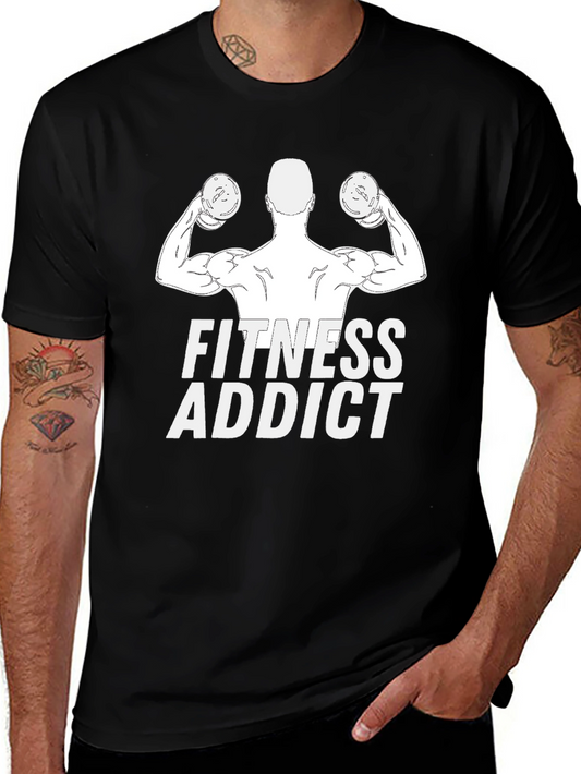 Fitness Addict Black T-Shirt for Gym Lovers
