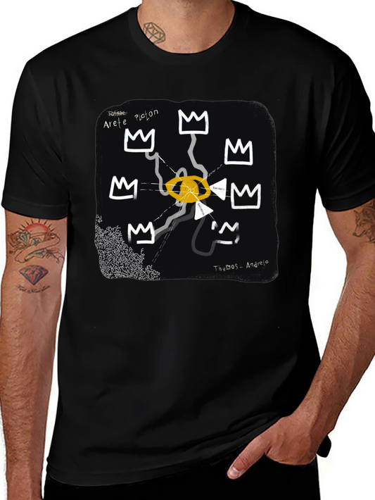Abstract Crown Graphic Black T-Shirt