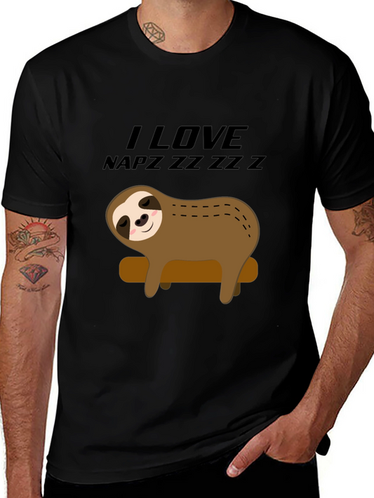 I Love Napz Sloth T-Shirt - Relaxed Fit