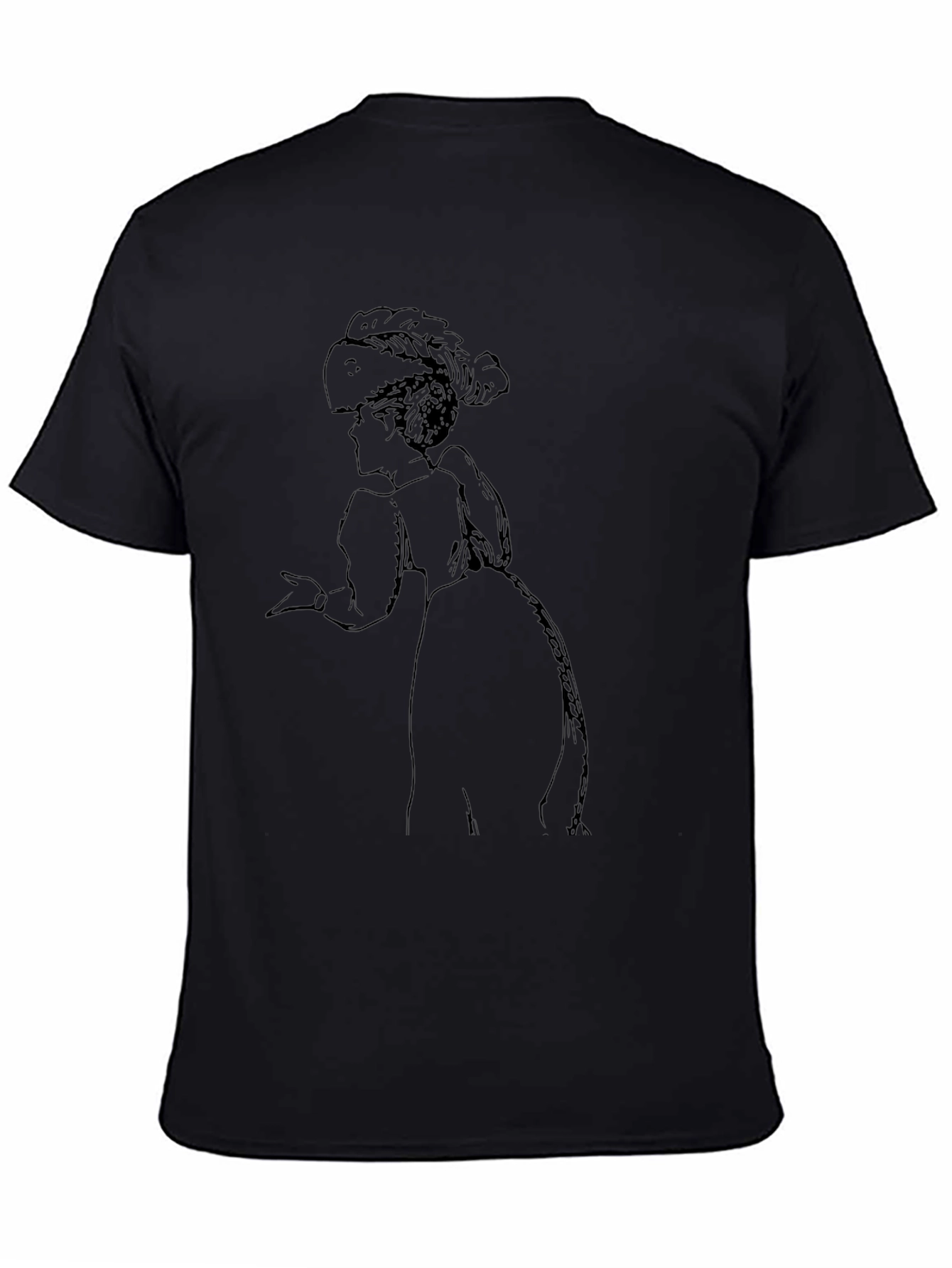 Victorian Lady Graphic Tee - Black Cotton T-Shirt