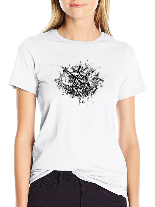 Stylish Black T-Shirt with Star Graphic Design