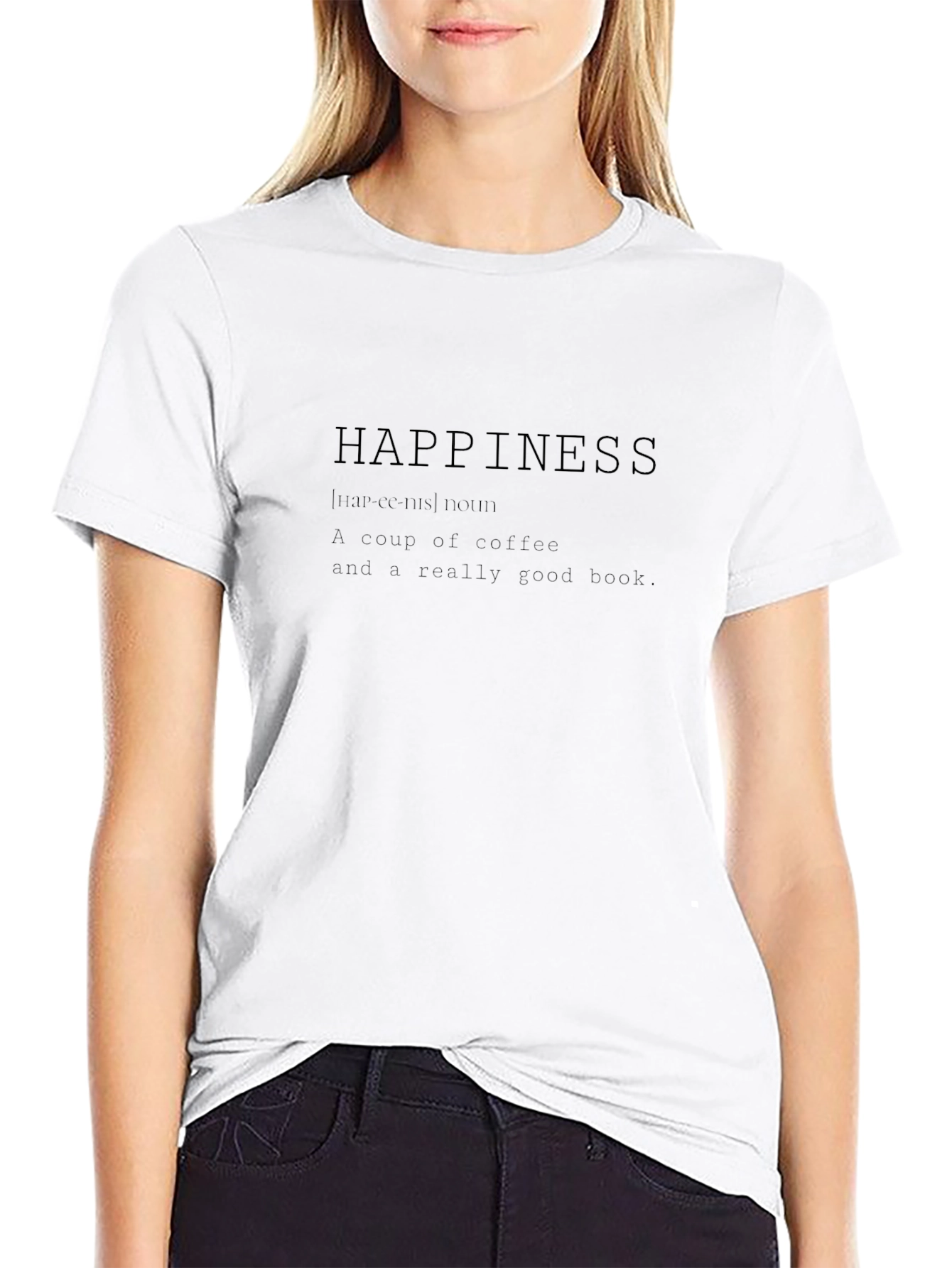 Happiness Definition Black T-Shirt