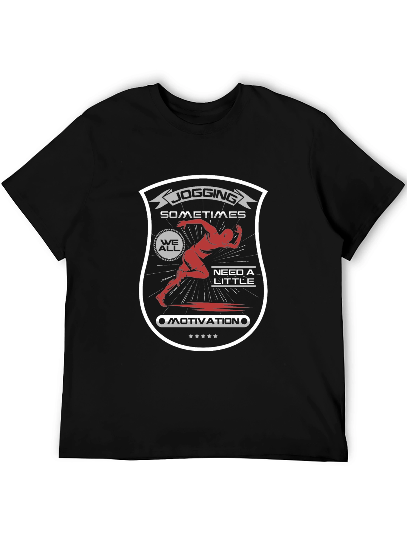 Jogging Motivation Graphic T-Shirt - Unisex Black Tee