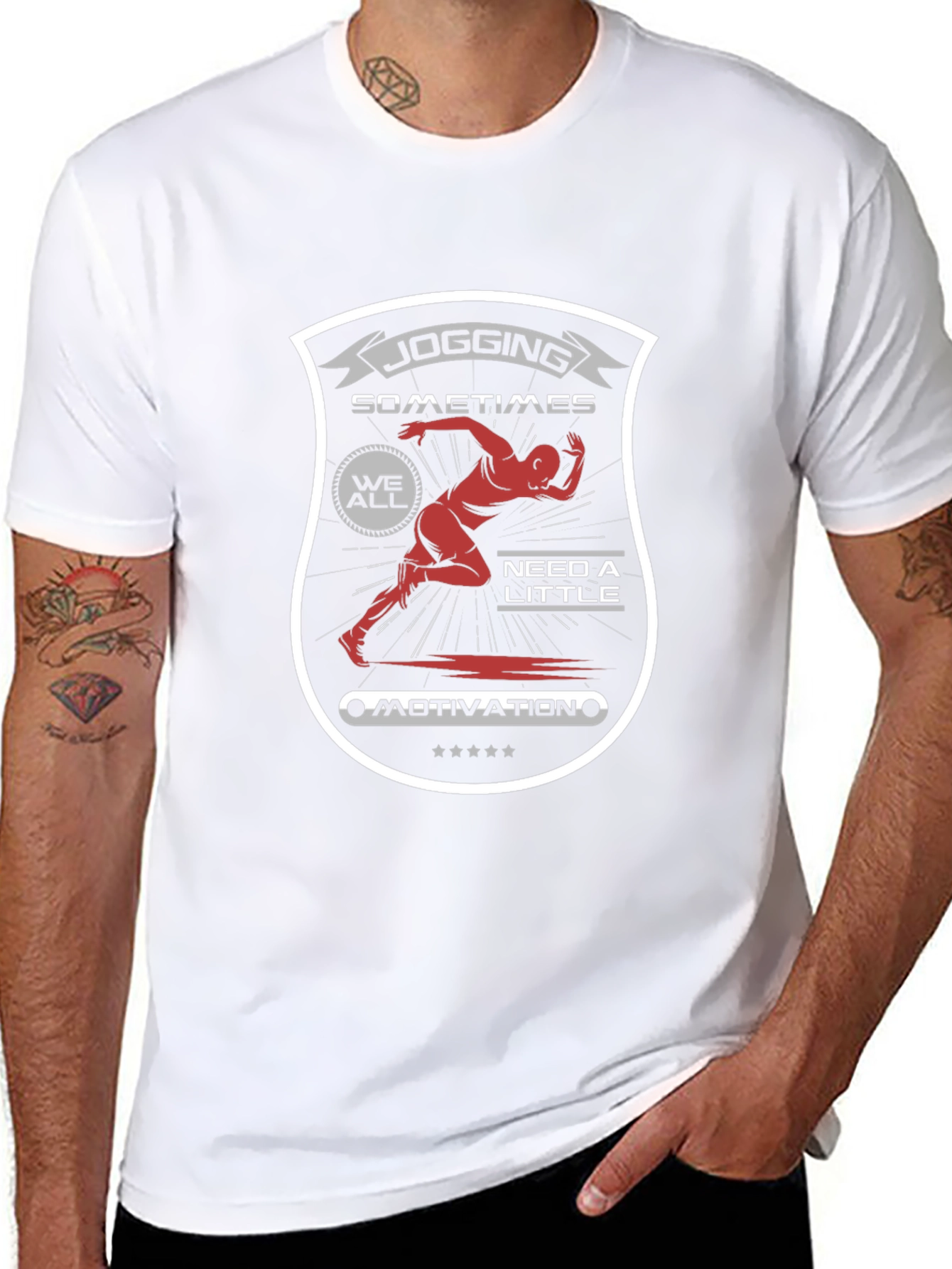 Jogging Motivation Graphic T-Shirt - Unisex Black Tee