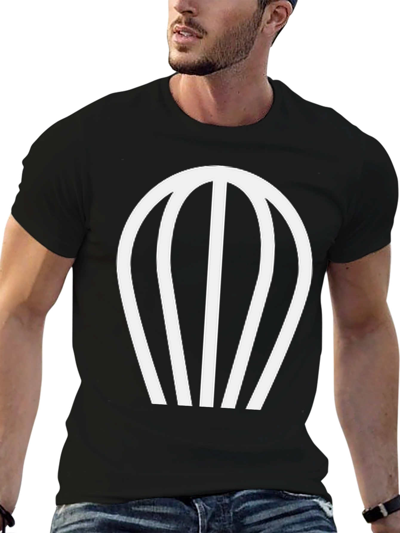 Modern Parachute Graphic Black T-Shirt
