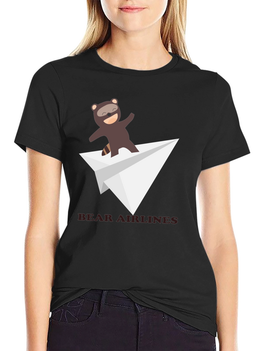 Bear Airlines Funny Graphic T-Shirt
