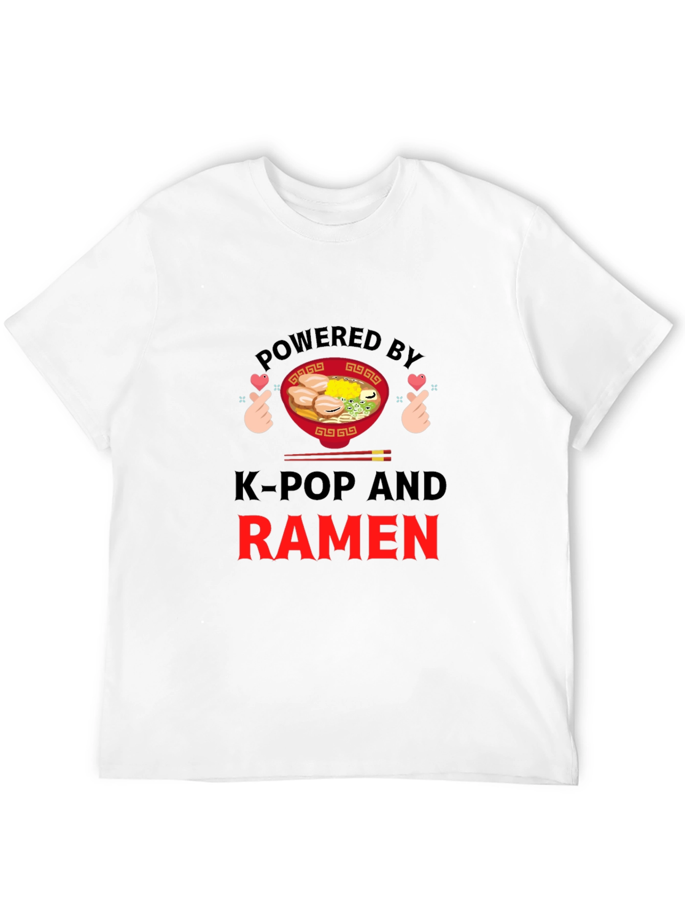 K-Pop & Ramen Powered Graphic T-Shirt