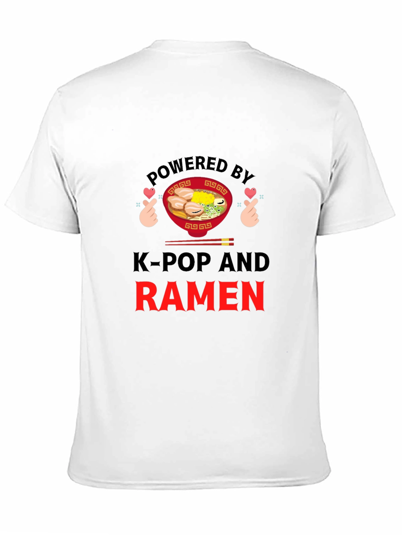 K-Pop & Ramen Powered Graphic T-Shirt