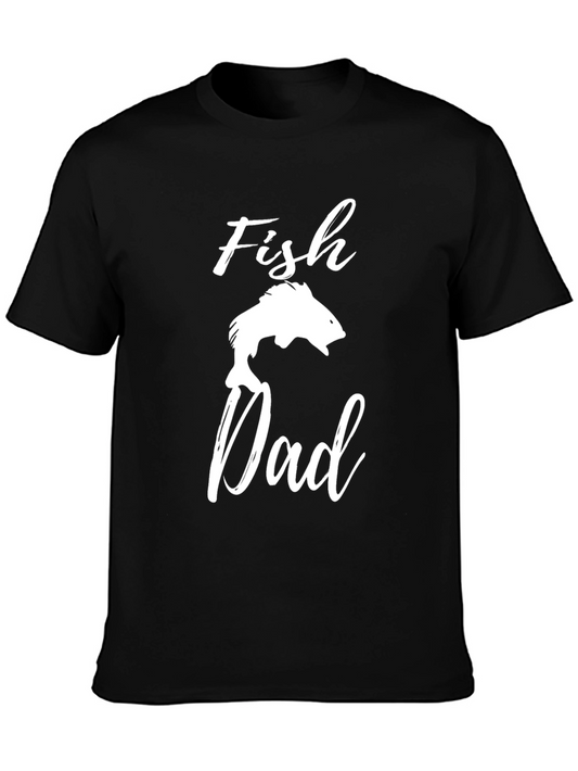 Fish Dad Graphic T-Shirt - Black Cotton Tee