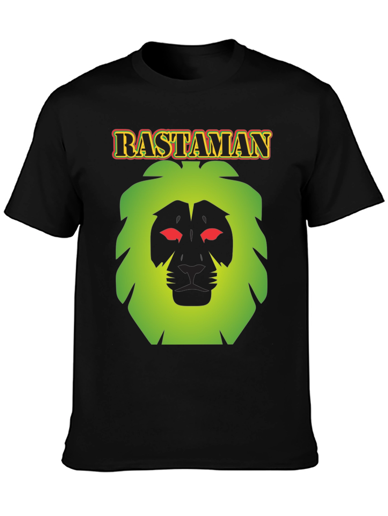 Rastaman Lion Graphic Black T-Shirt