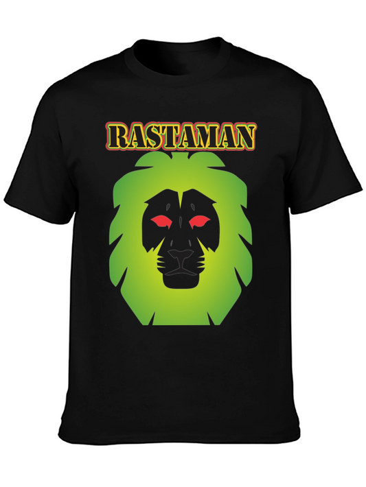 Rastaman Lion Graphic Black T-Shirt