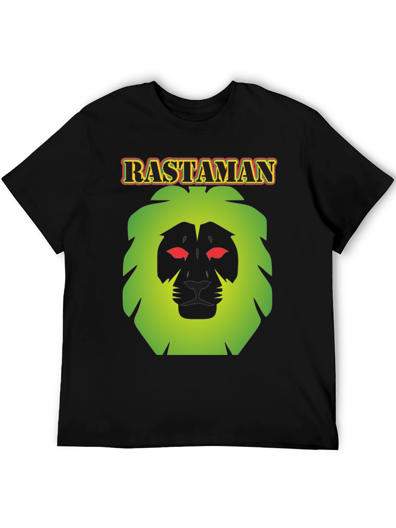 Rastaman Lion Graphic Black T-Shirt