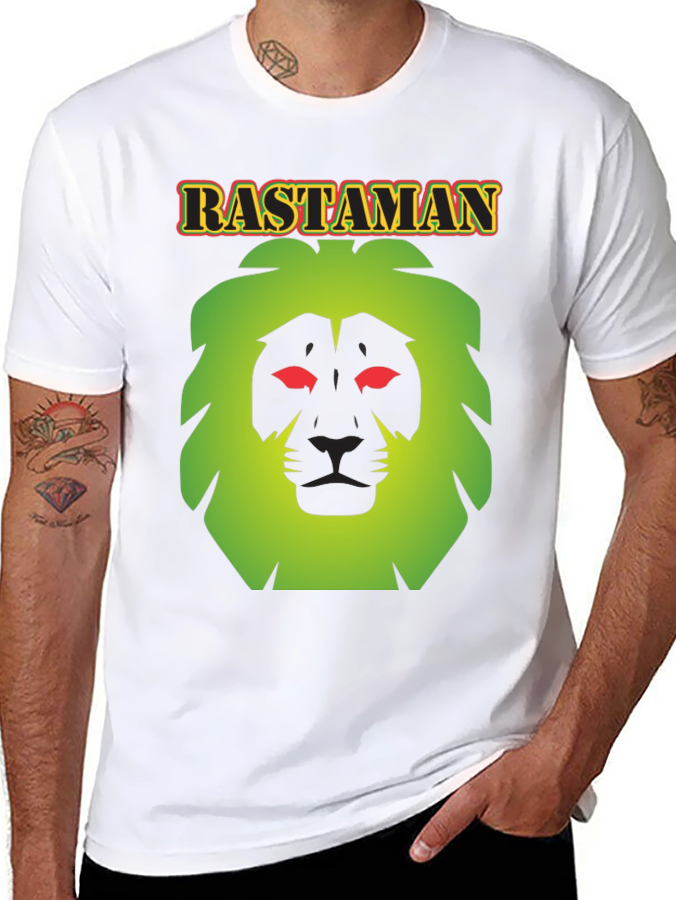 Rastaman Lion Graphic Black T-Shirt