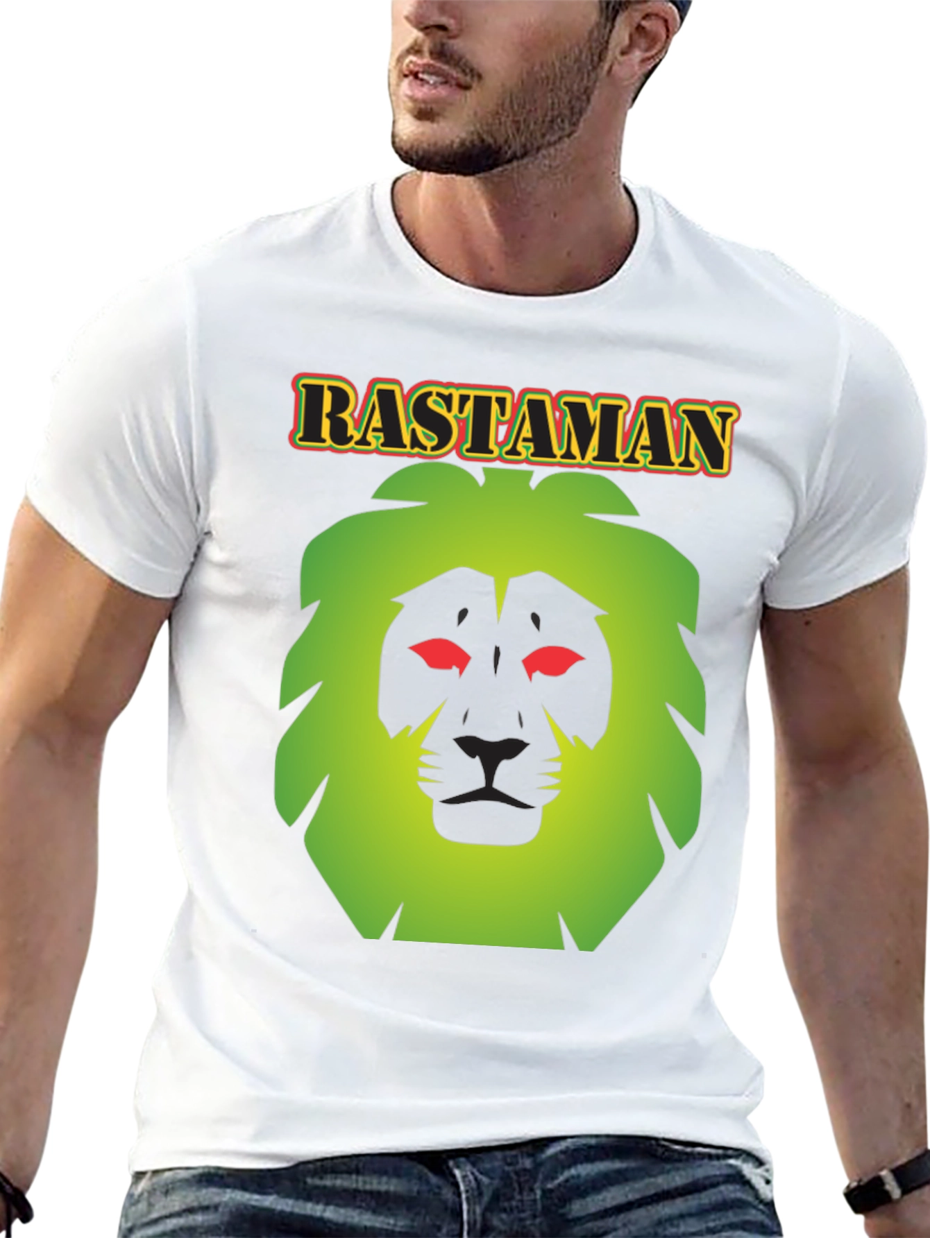 Rastaman Lion Graphic Black T-Shirt