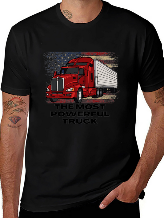 The Most Powerful Truck T-Shirt - American Flag Design