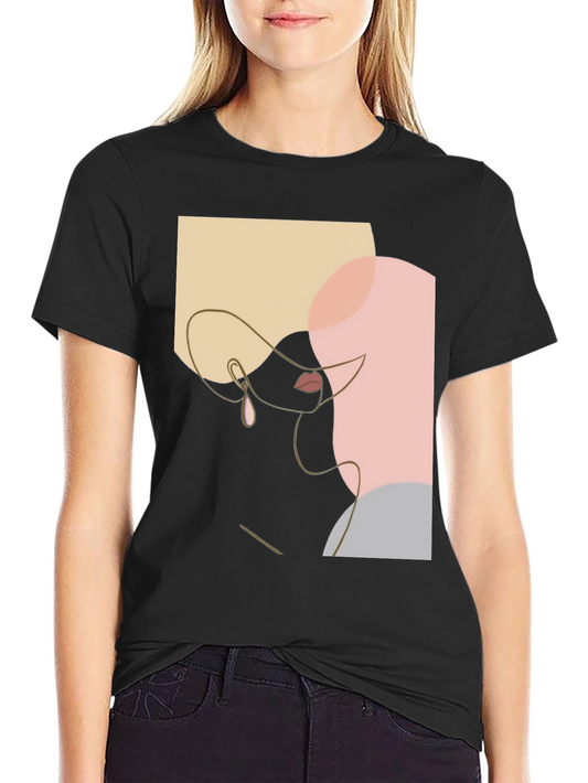 Abstract Face Line Art T-Shirt