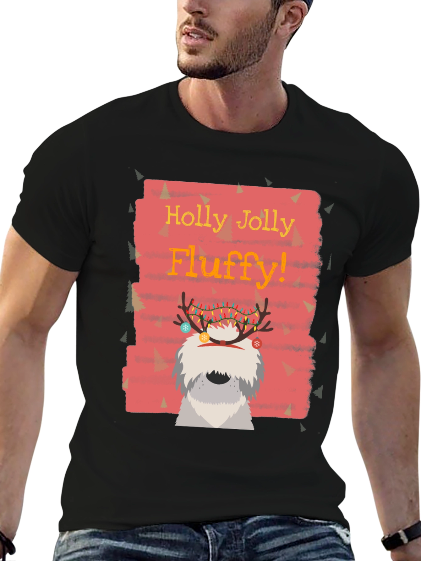 Festive Fluffy Dog Christmas T-Shirt