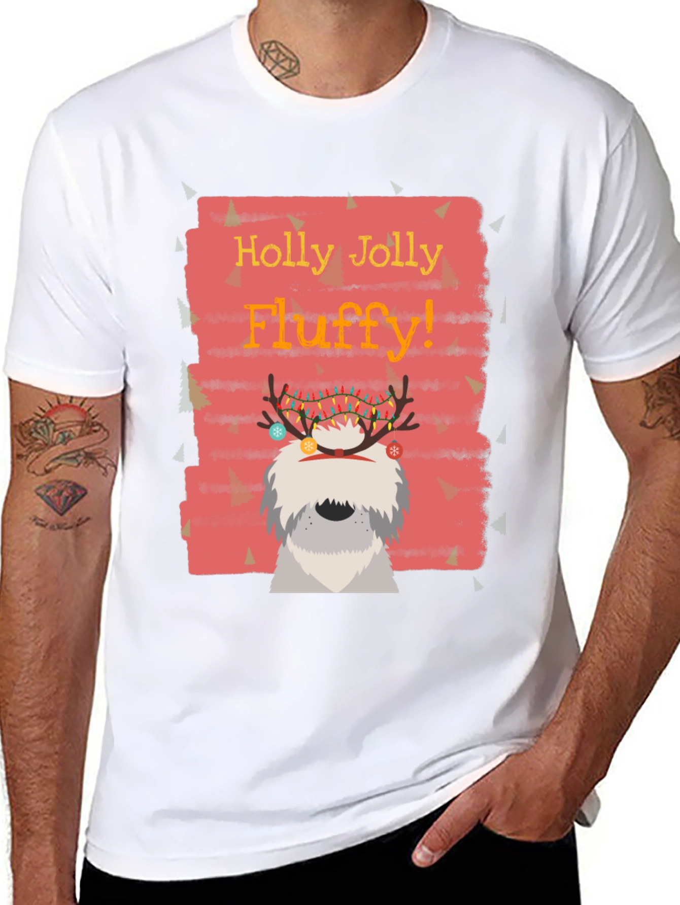 Festive Fluffy Dog Christmas T-Shirt