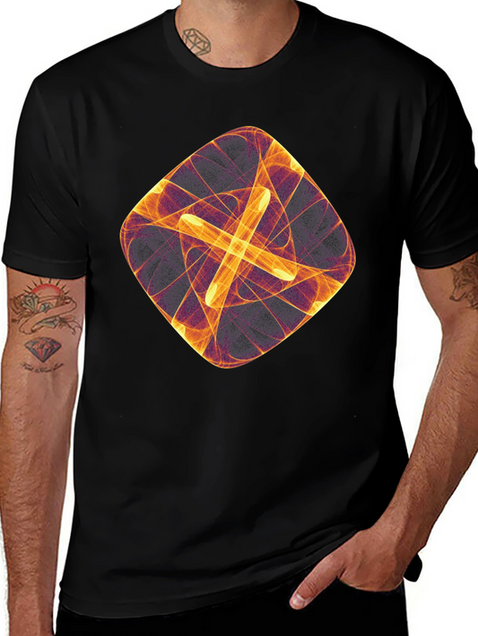 Abstract Geometric Graphic Black T-Shirt