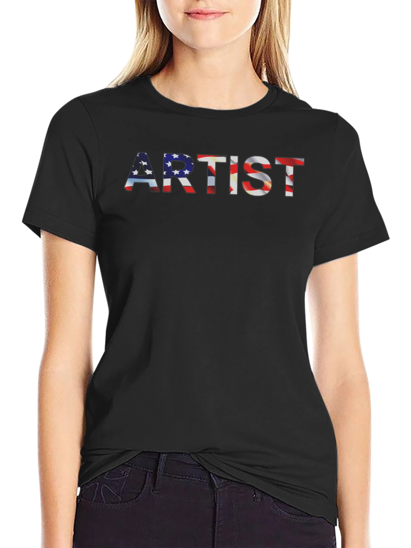 Artist USA Flag Graphic Tee - Patriotic Style