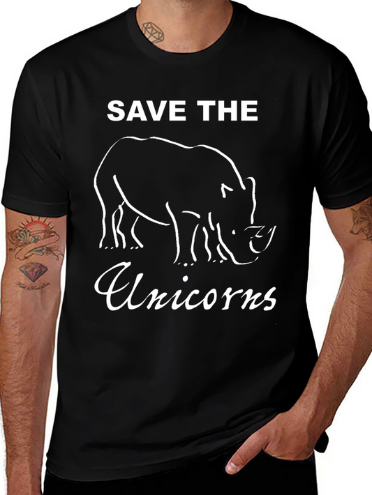 Save The Unicorns T-Shirt - Funny Rhino Tee