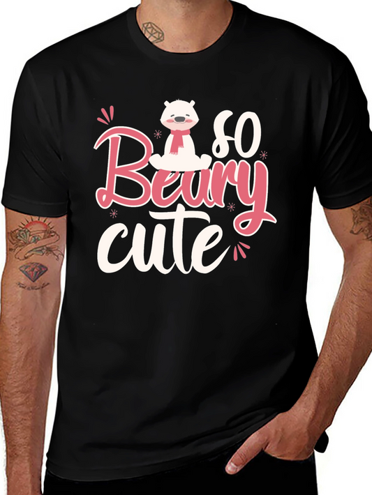 So Beary Cute Black Graphic Tee