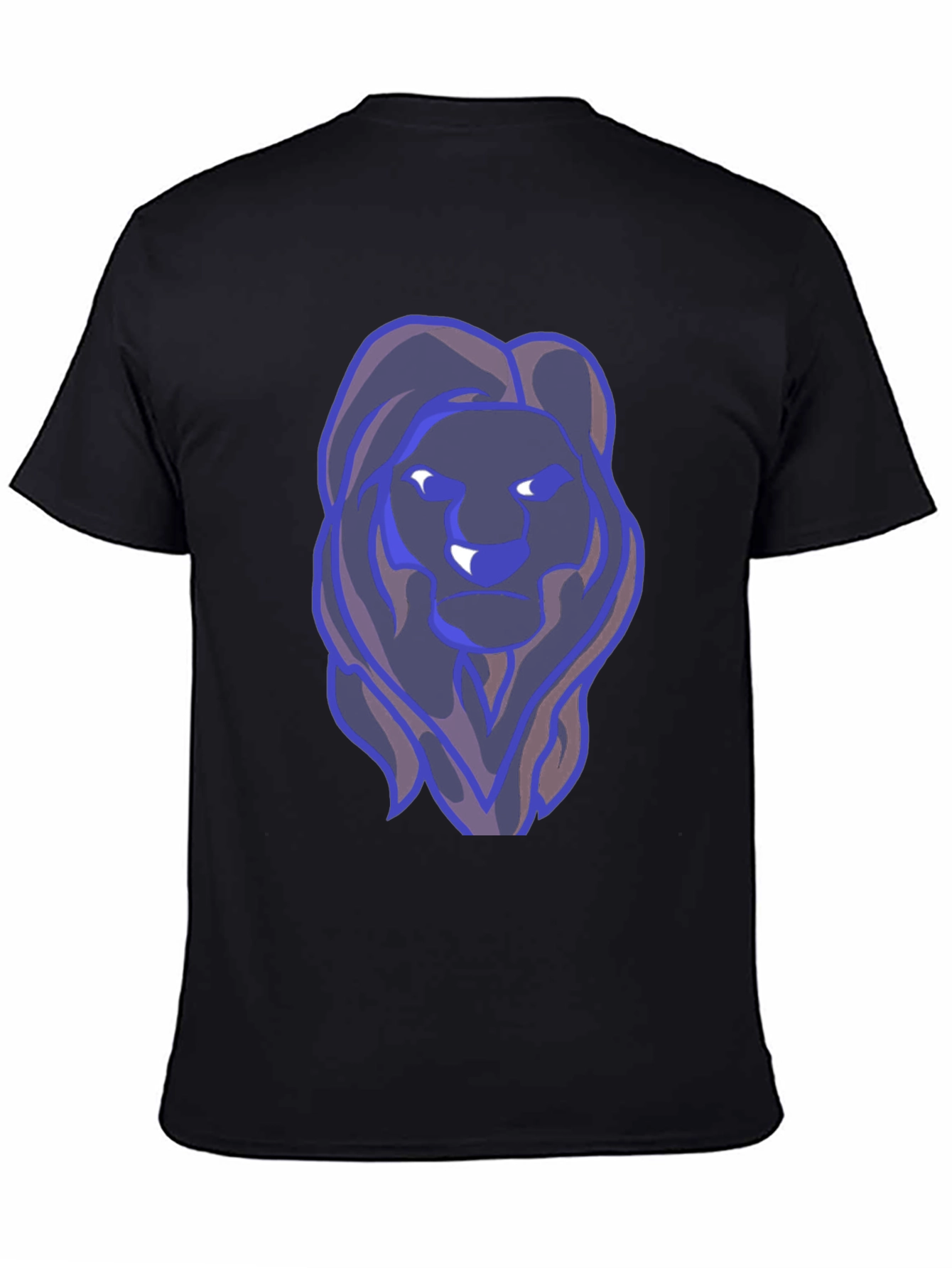 Lion Graphic Print T-Shirt - Black