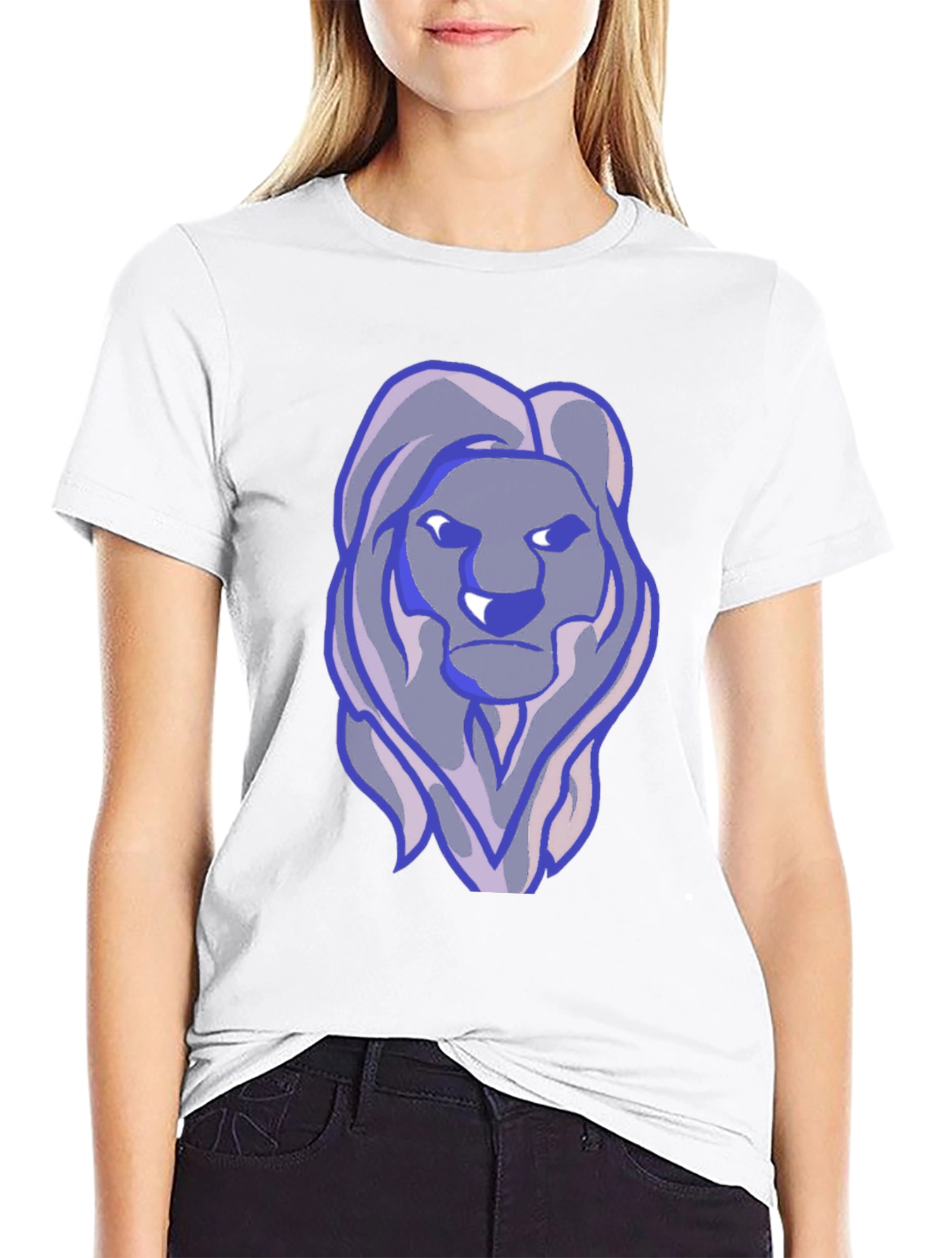 Lion Graphic Print T-Shirt - Black