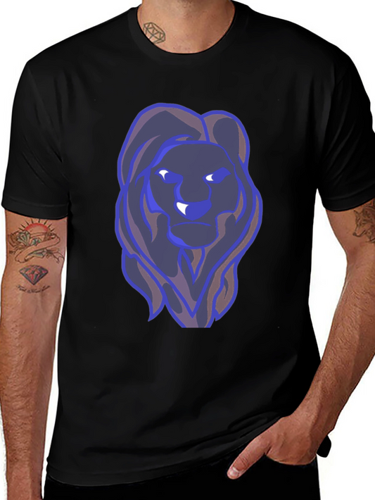 Lion Graphic Print T-Shirt - Black