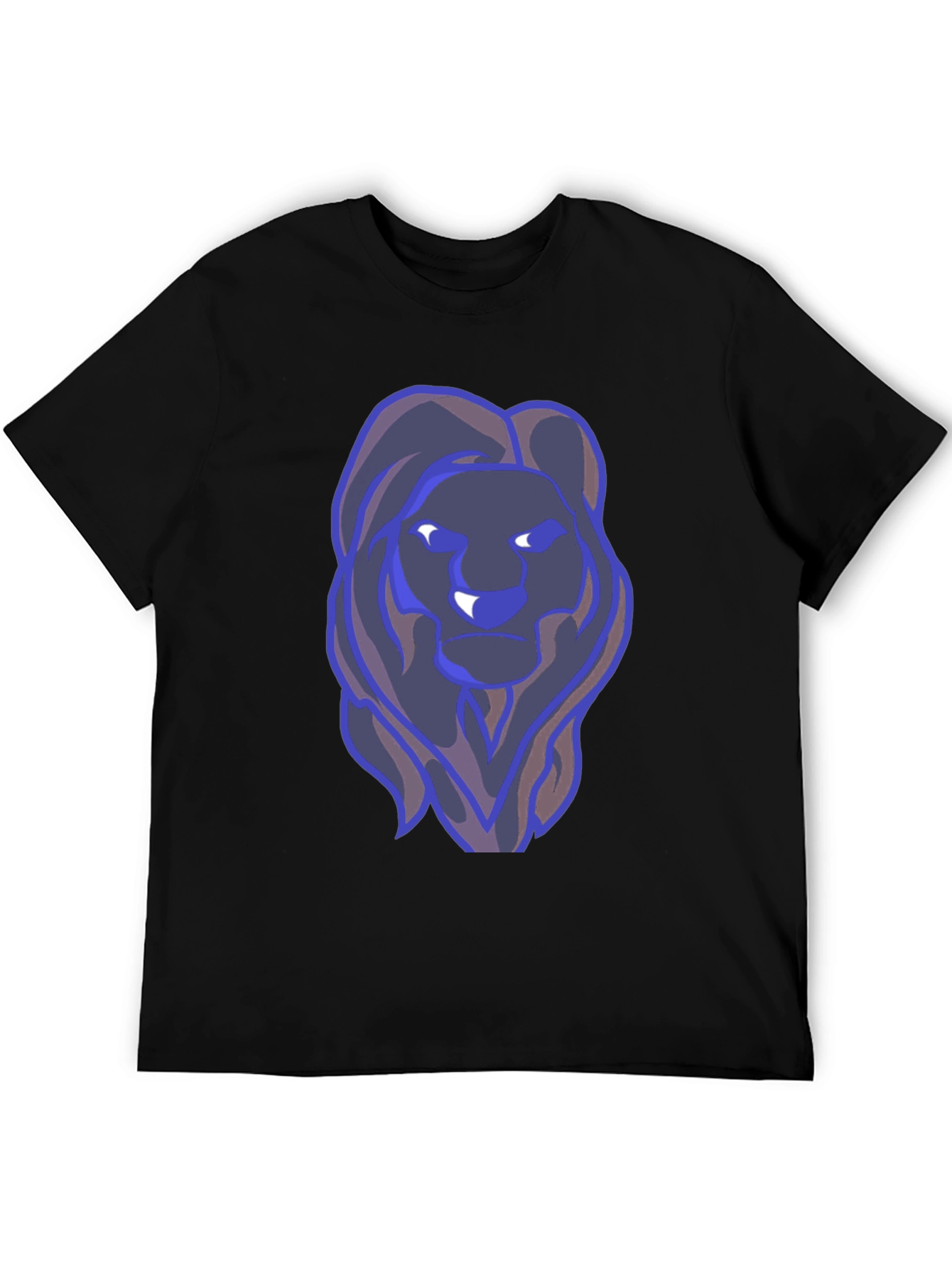 Lion Graphic Print T-Shirt - Black