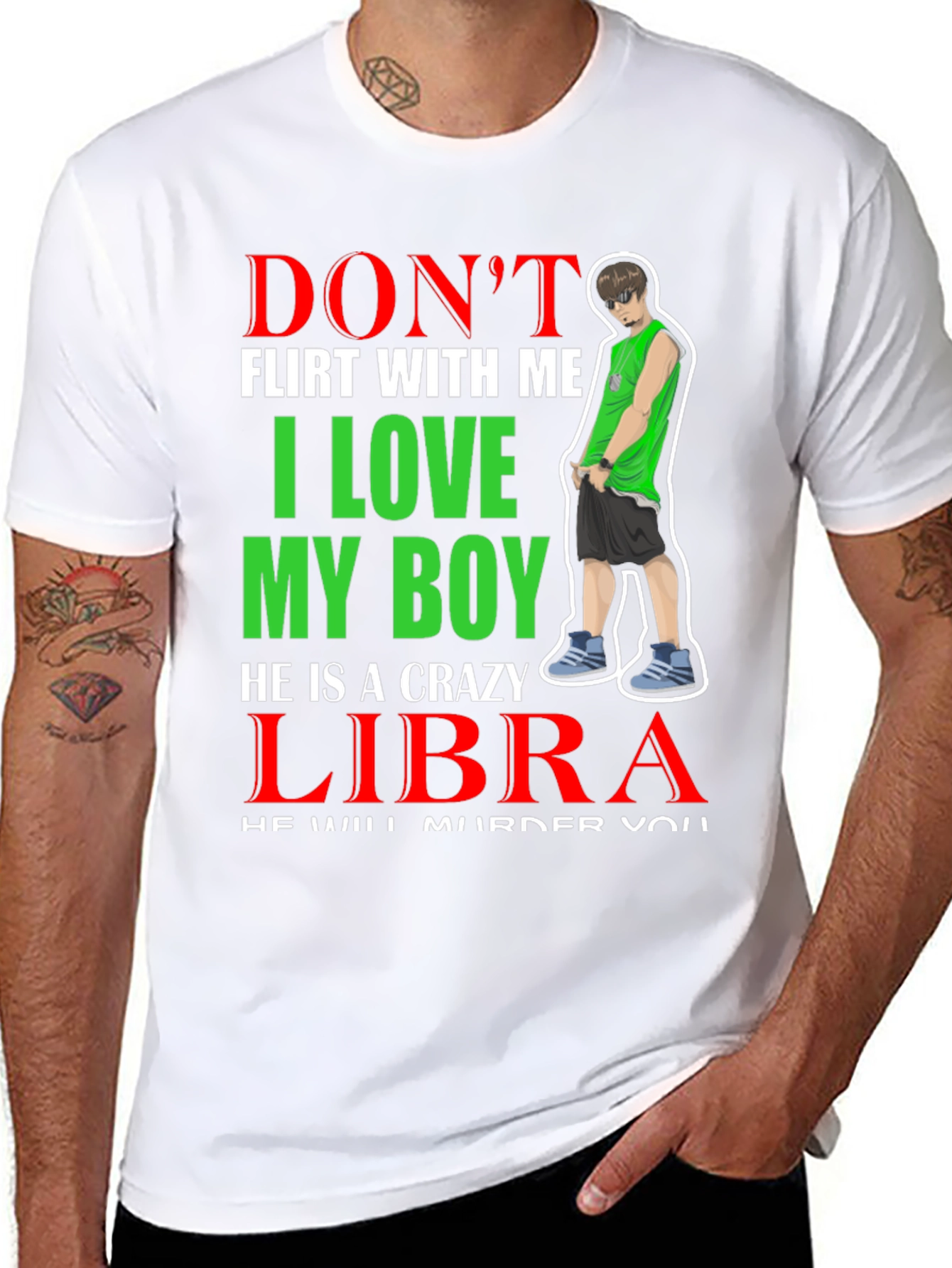 Dont Flirt T-Shirt - I Love My Libra Boy