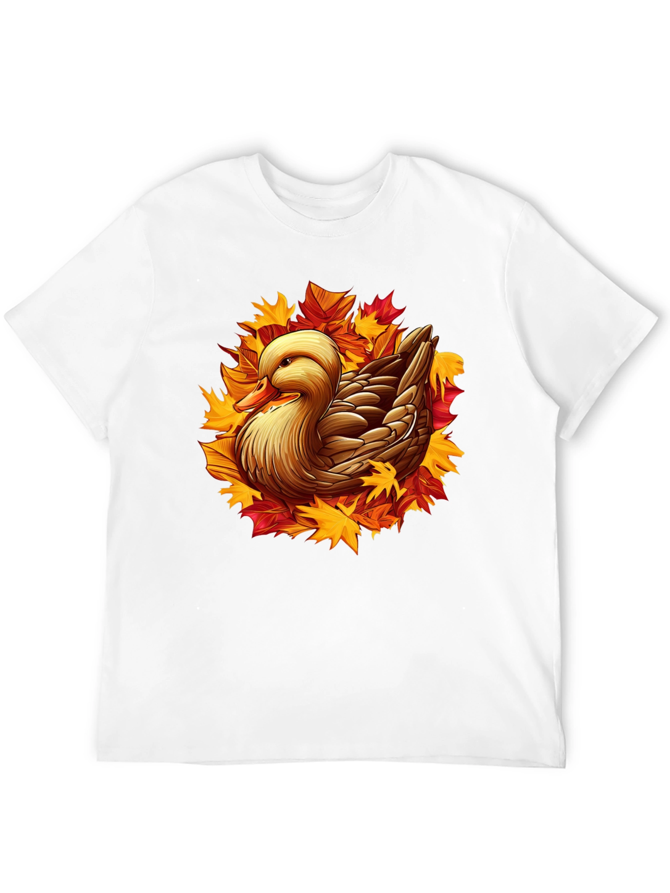 Autumn Duck Graphic T-Shirt - Black