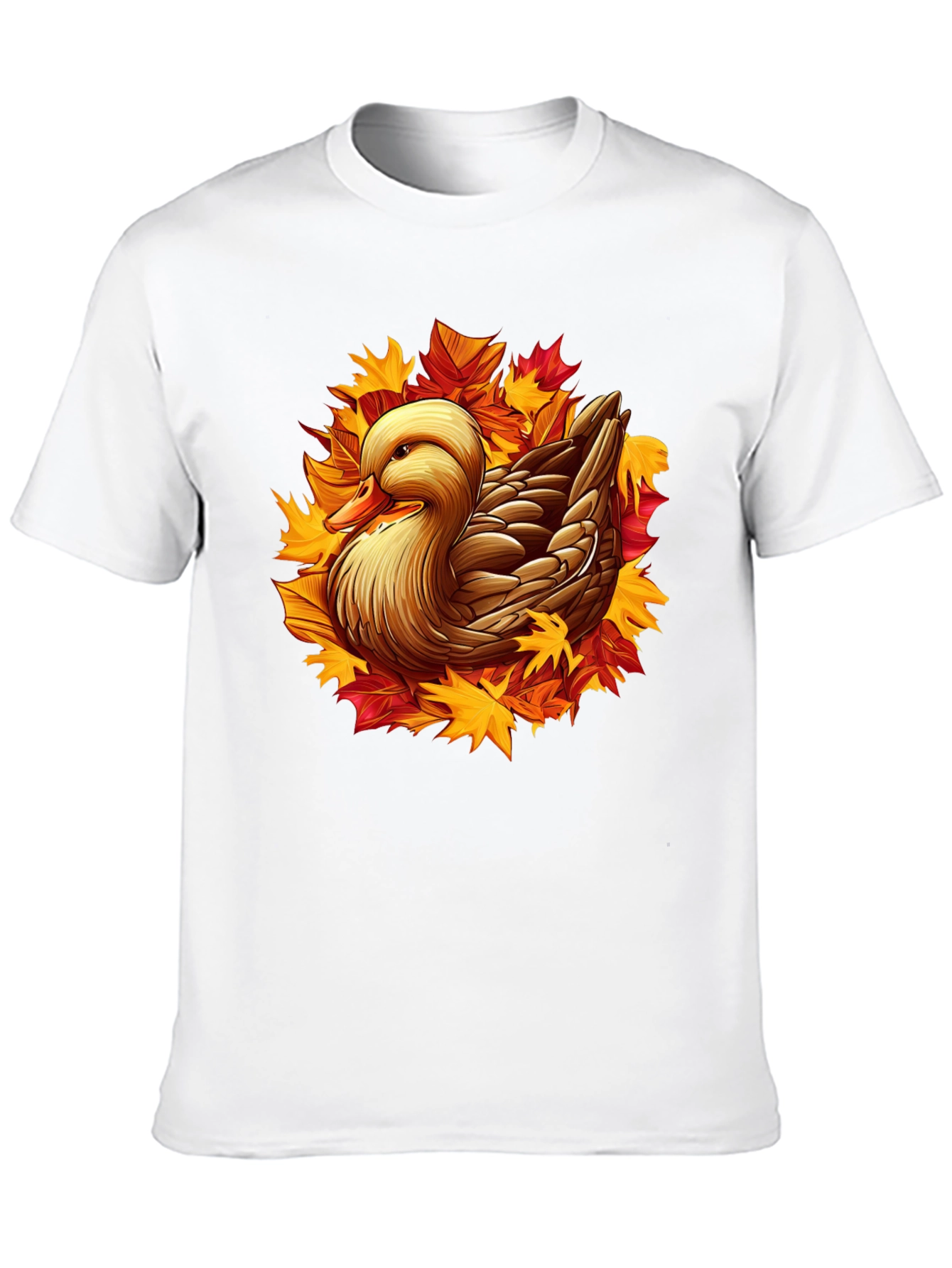 Autumn Duck Graphic T-Shirt - Black