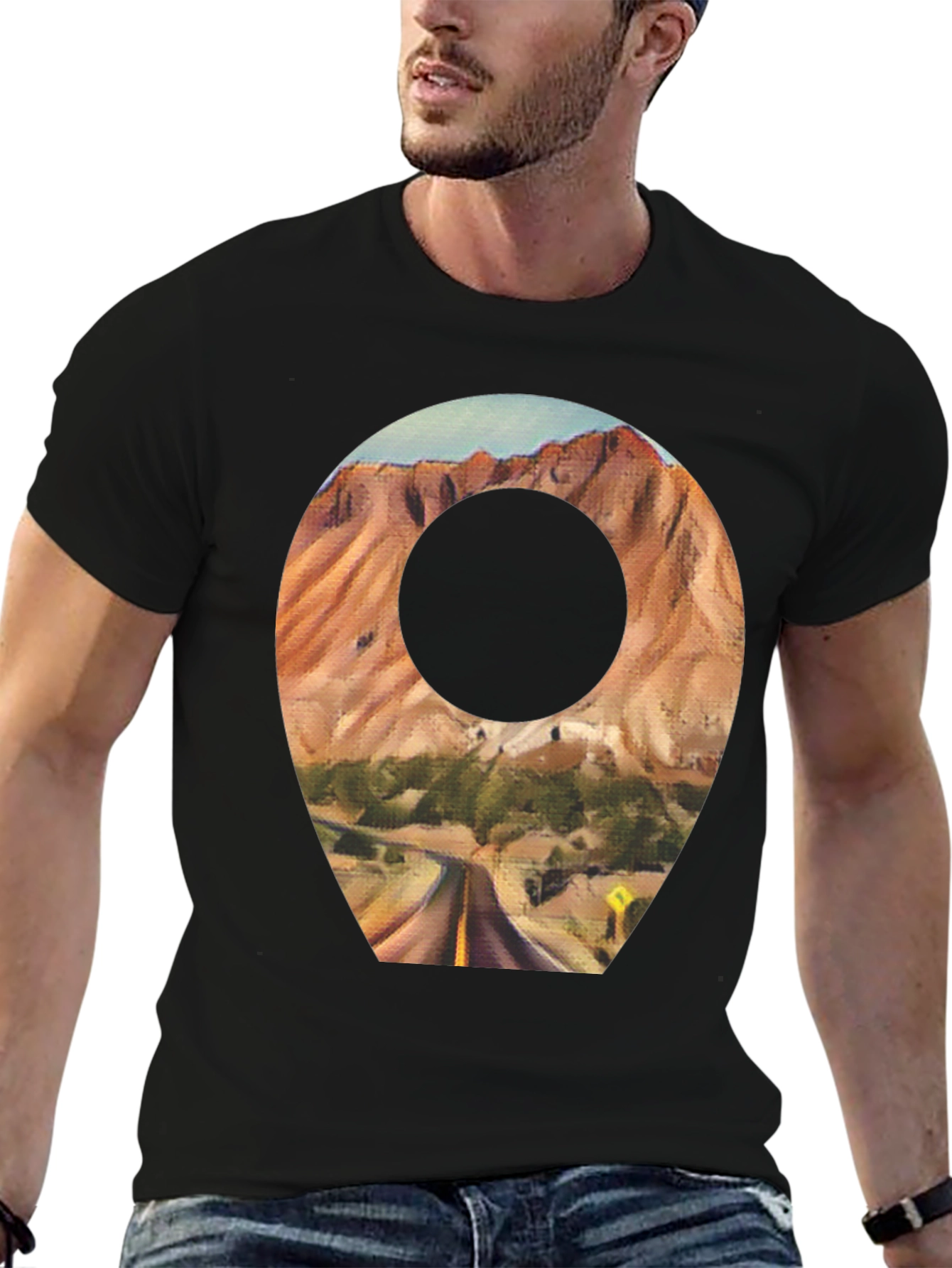 Scenic Route T-Shirt - Black Cotton Blend