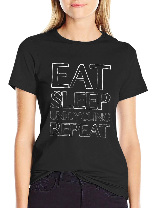 Eat Sleep Unicycling Repeat Black Graphic Tee
