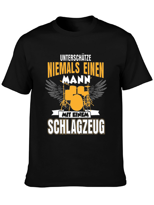Drummer Graphic Tee - Never Underestimate a Man with Drums