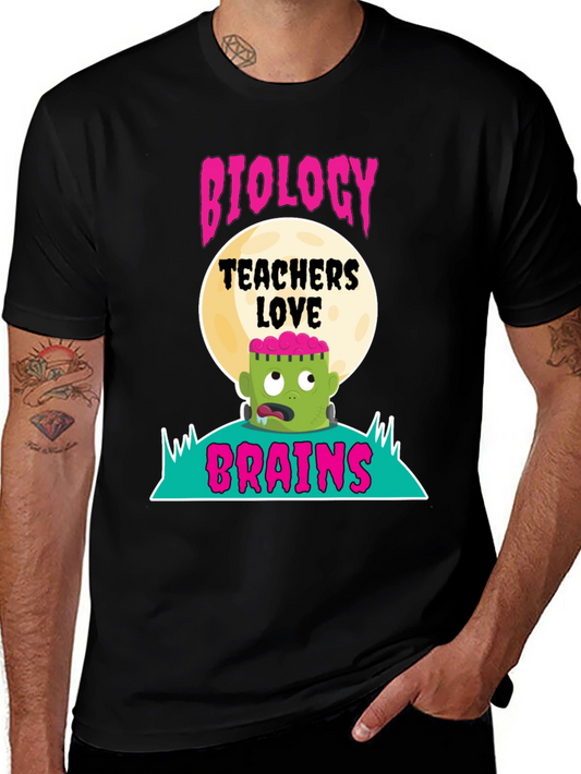 Biology Teachers Love Brains Halloween T-Shirt