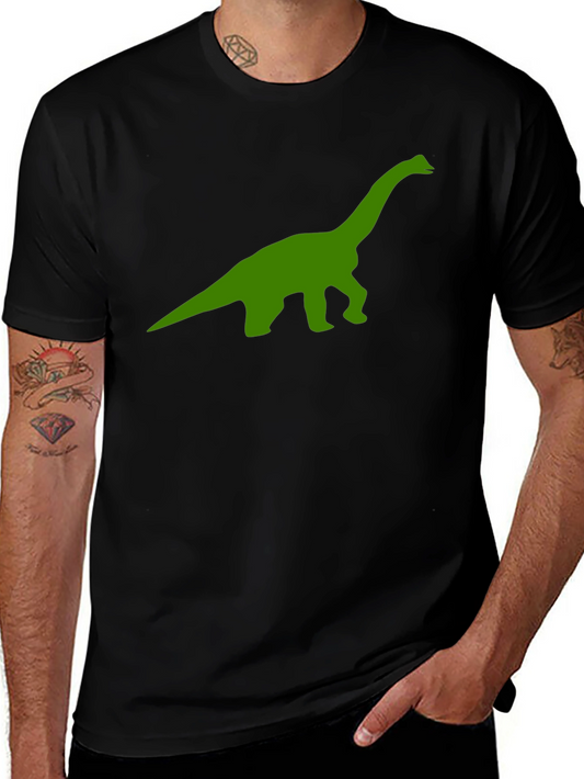 Dino Silhouette Tee - Black Short Sleeve Crew Neck T-Shirt
